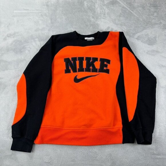 Nike Rework Sweater Orange and Black Men's Medium - Picture 5 of 9